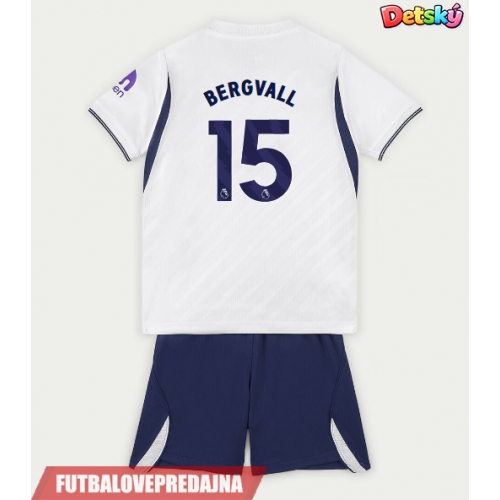 Lacne Dětský Futbalové dres Tottenham Hotspur Lucas Bergvall #15 2026-27 Krátky Rukáv - Domáci (+ trenírky)